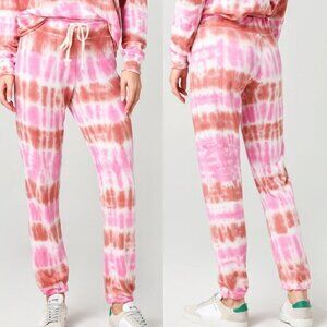 Sundry Women's NWT Pink Brown Drawstring Waist Tie Dye Joggers Sweatpants Small